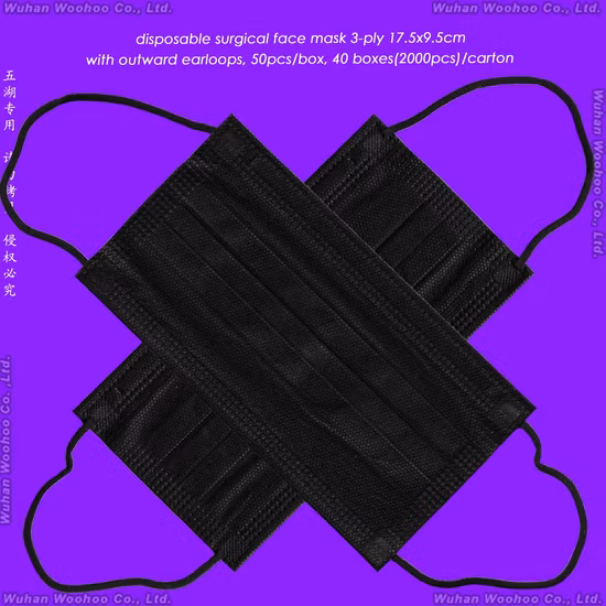 Protective 3ply Earloop/Paper/Lab/Safety 3-Ply Nonwoven Disposable PP Face Mask with Elastic Ear-Loop/Tie-on