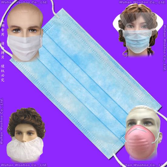 Protective 3ply Earloop/Paper/Lab/Safety 3-Ply Nonwoven Disposable PP Face Mask with Elastic Ear-Loop/Tie-on