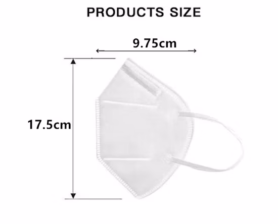 Máscara facial Earloop KN95 de fábrica de 5 camadas para proteção diária