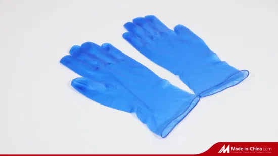 Azul/branco por atacado descartável látex exame de segurança de vinil luva protetora de borracha nitrílica de PVC para exame médico/salão de beleza/fábrica eletrônica