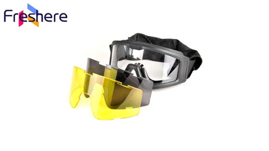 Óculos táticos com lentes intercambiáveis ​​antiembaçantes óculos de segurança para tiro
